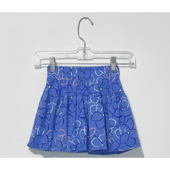 Tea Collection Girls Skort 6 Cotton Blue Pink White Floral Pull On Skirt Shorts - Picture 1 of 5